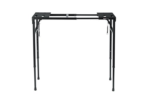 Gator Frameworks Keyboard and Audio Utility Table with Multi Point Adjustability and Built in Leveling Bubble; Min/Max Height - 26"/44" (GFW-UTILITY-TBL), Black