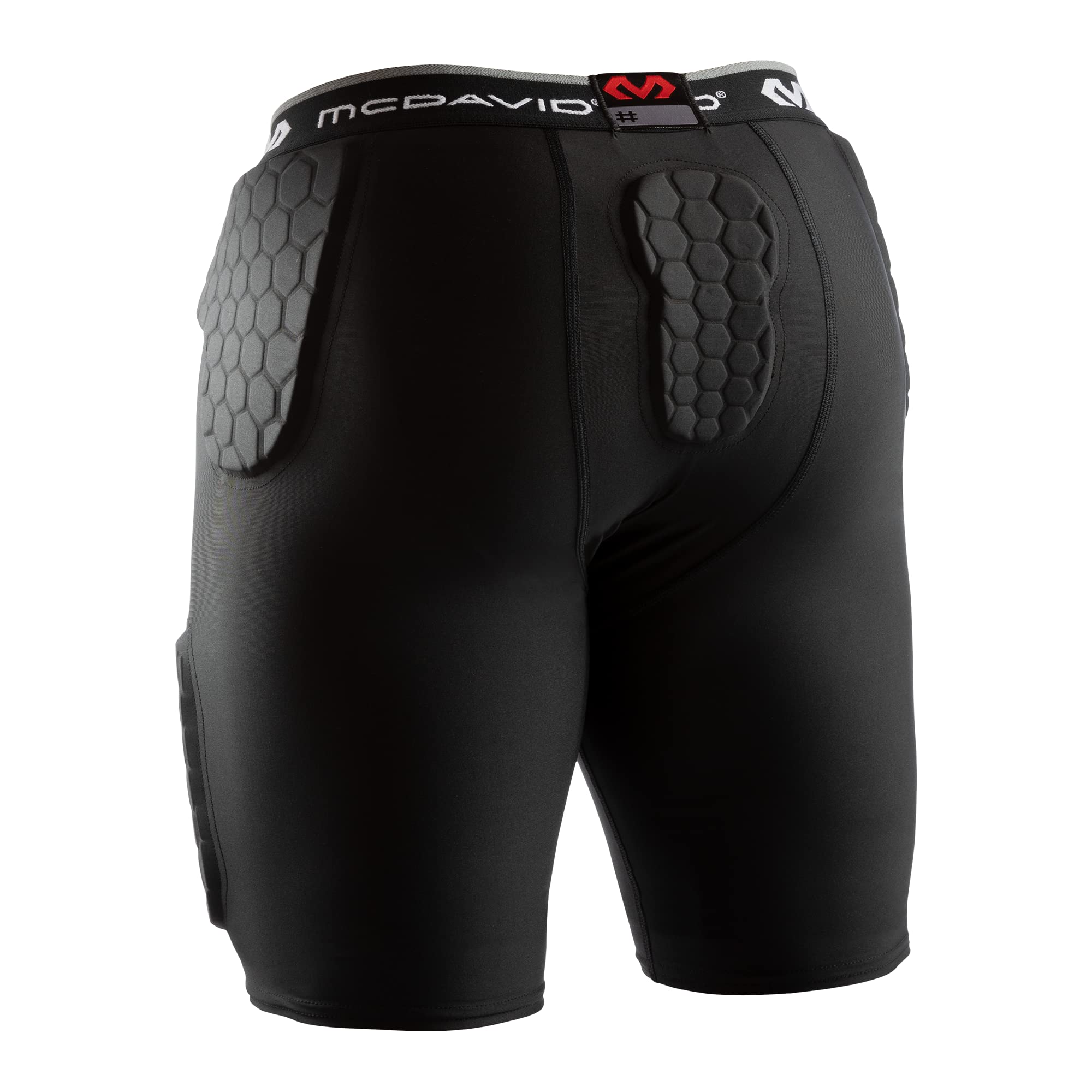 McDavid Padded Compression Shorts with HEX Pads. Dual-Density Thudd Tights with Hip, Tailbone, Thigh Padding. for Men and Women. with Cup Pocket Black