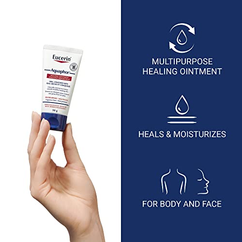 EUCERIN Aquaphor Multipurpose Healing Ointment for Extremely Dry, Cracked Skin (50g), Moisturizing Ointment and Hand Cream for Use After Hand Sanitizer or Hand Soap