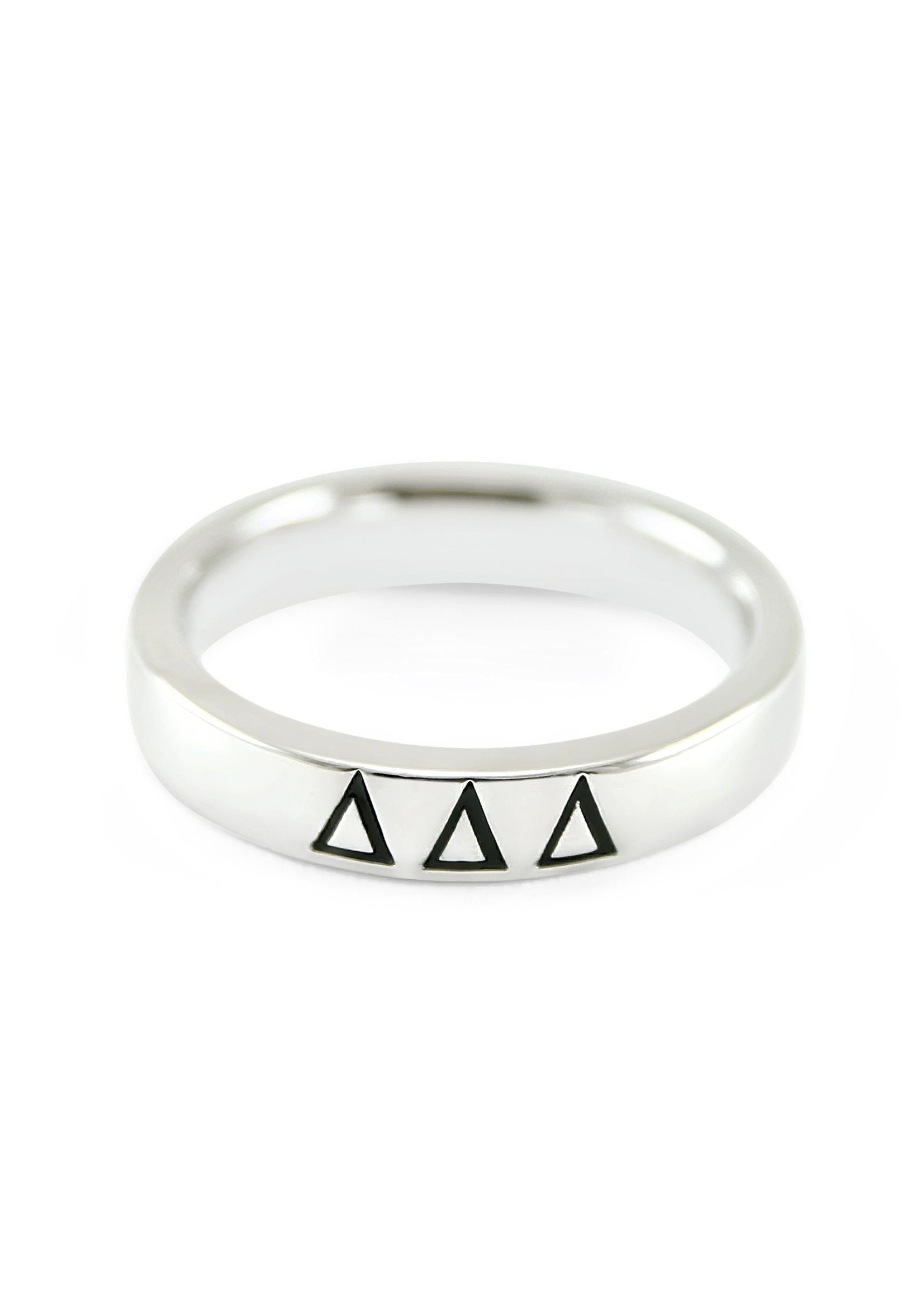 The Collegiate Standard Delta Delta Delta Sterling Silver Skinny Band Ring (8.0)