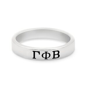 The Collegiate Standard Gamma Phi Beta Sterling Silver Skinny Band Ring (6.0)