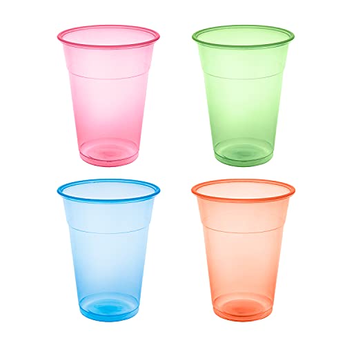 Party Essentials Soft Plastic 12-Ounce Party Cups/Tumblers, 40-Count, Assorted Neon