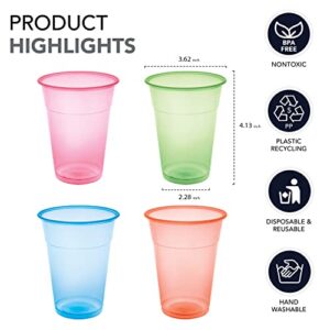 Party Essentials Soft Plastic 12-Ounce Party Cups/Tumblers, 40-Count, Assorted Neon