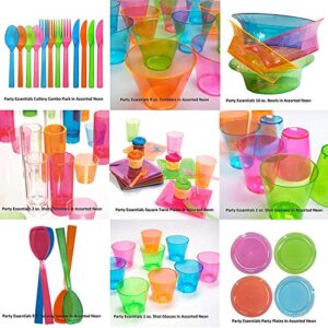 Party Essentials Soft Plastic 12-Ounce Party Cups/Tumblers, 40-Count, Assorted Neon