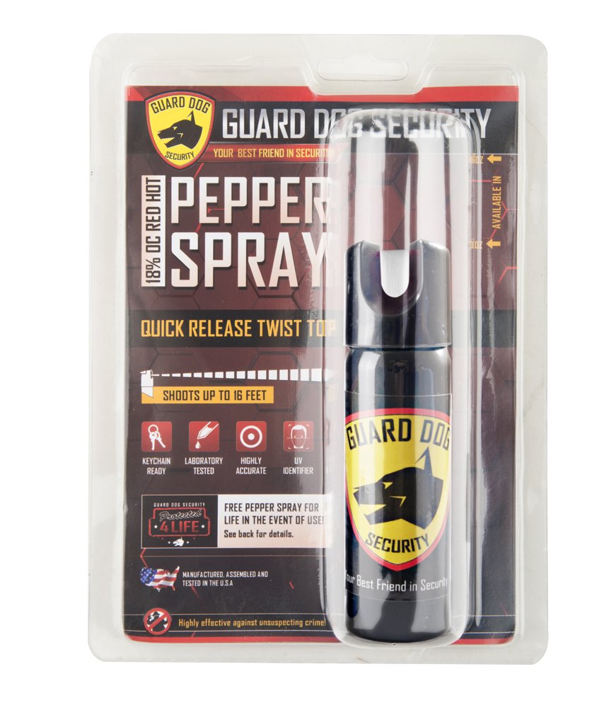 Guard Dog Security Glow in The Dark 2 oz Pepper Spray with UV dye - Police Strength – 25 bursts