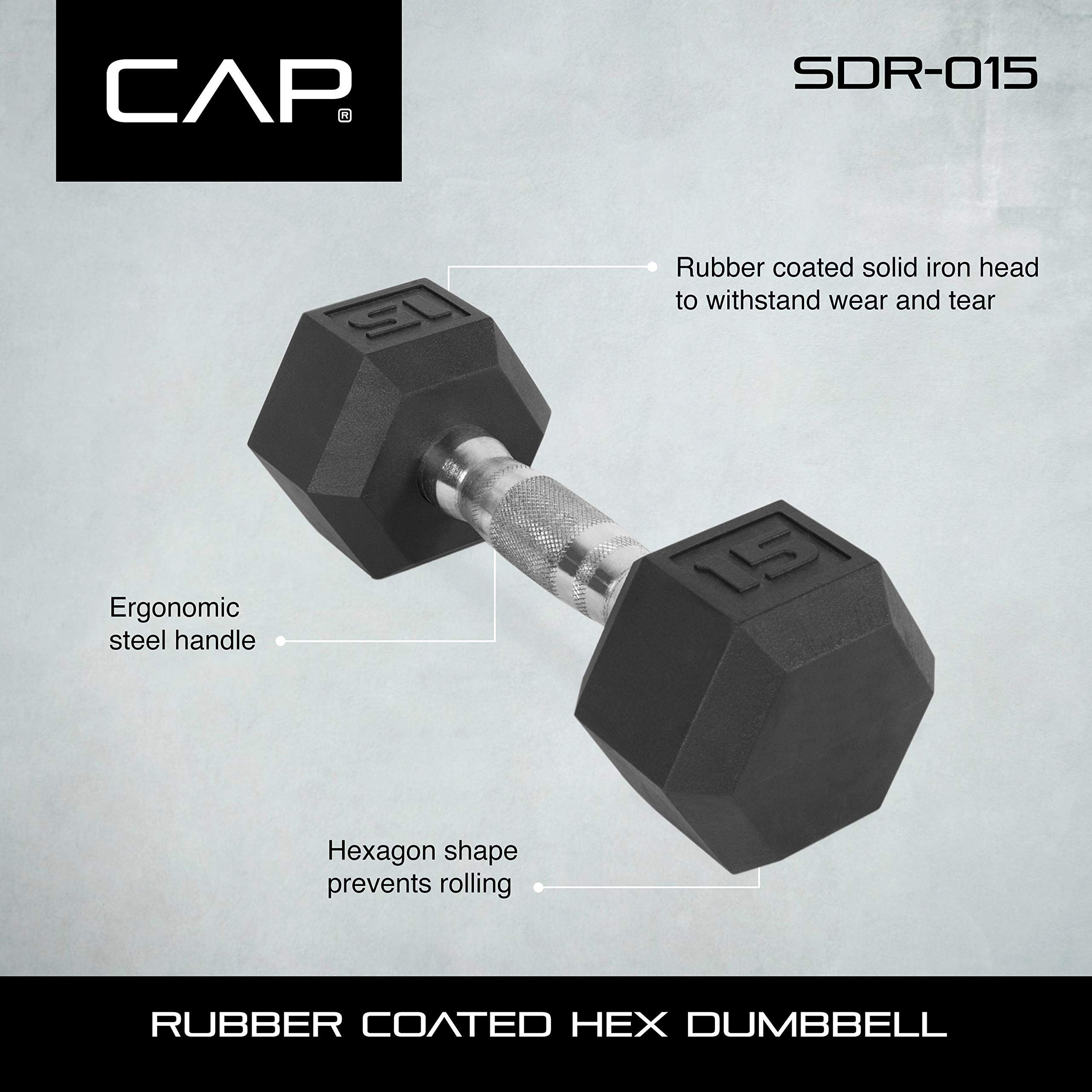 Cap Barbell Rubber Hex Dumbbell Set, 150-Pound to CAP Barbell Rubber Coated Dumbbell Set with Storage Rack (150-Pound)