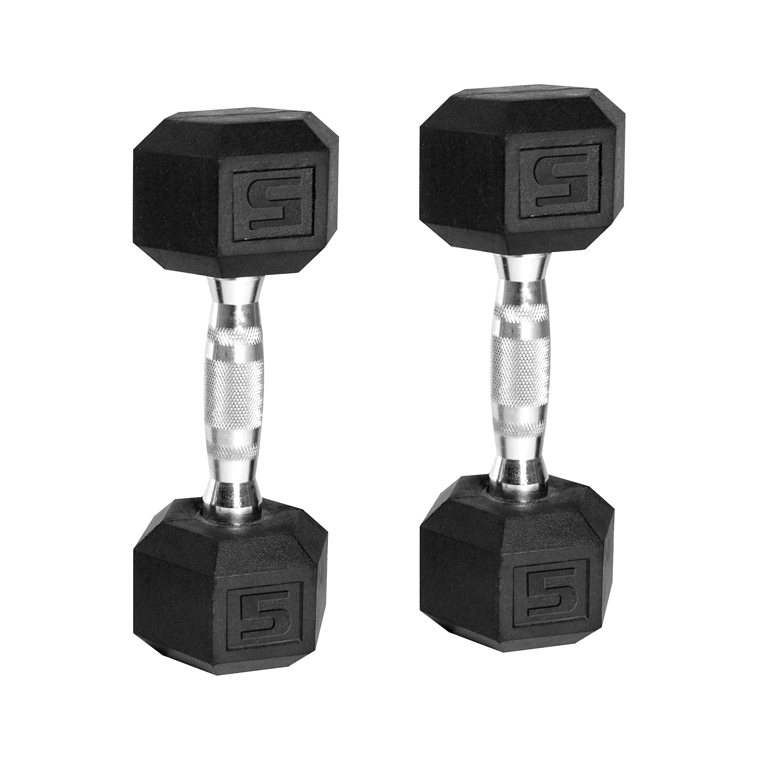 Cap Barbell Rubber Hex Dumbbell Set, 150-Pound to CAP Barbell Rubber Coated Dumbbell Set with Storage Rack (150-Pound)