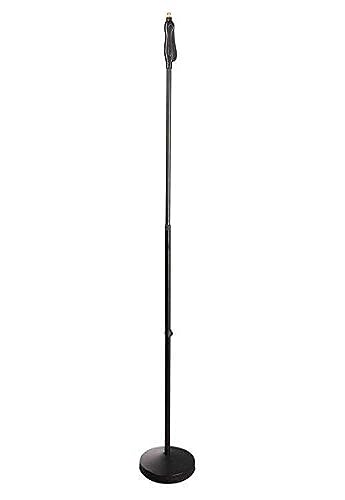 Pyle Universal Microphone Stand - M-6 Mic Mount Holder and Height Adjustable from 27.5” to 57.5” Inch High w/ Compact Round Base Plate - Quick Setting Lock-Tight Knob Lightweight and Reliable PMKS40