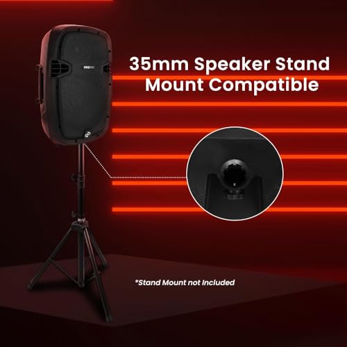 PYLE-PRO 1000W Powered Bluetooth PA System Speakers - Active DJ Speakers with 10 Inch Subwoofer Monitor Speaker and Built-in USB for Audio, Music, Concerts, Band - PPHP1037UB, Black