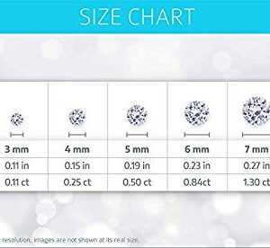 10k White Gold Polished Open back Screw back With 3 and 6mm CZ Cubic Zirconia Simulated Diamonds Belly Ring Dangle Jewelry for Women