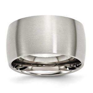 stainless steel half round engravable 12mm brushed band ring size 11 jewelry for women