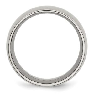 Stainless Steel Half Round Engravable 12mm Brushed Band Ring Size 11 Jewelry for Women