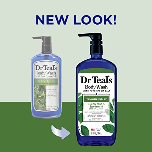 Dr Teal's Ultra Moisturizing Body Wash Relax and Relief with Eucalyptus Spearmint, 24 Fluid Ounce