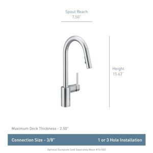 Moen Align Chrome One-Handle Modern Kitchen Pulldown Faucet with Reflex Docking System and Power Clean Spray Technology, 7565