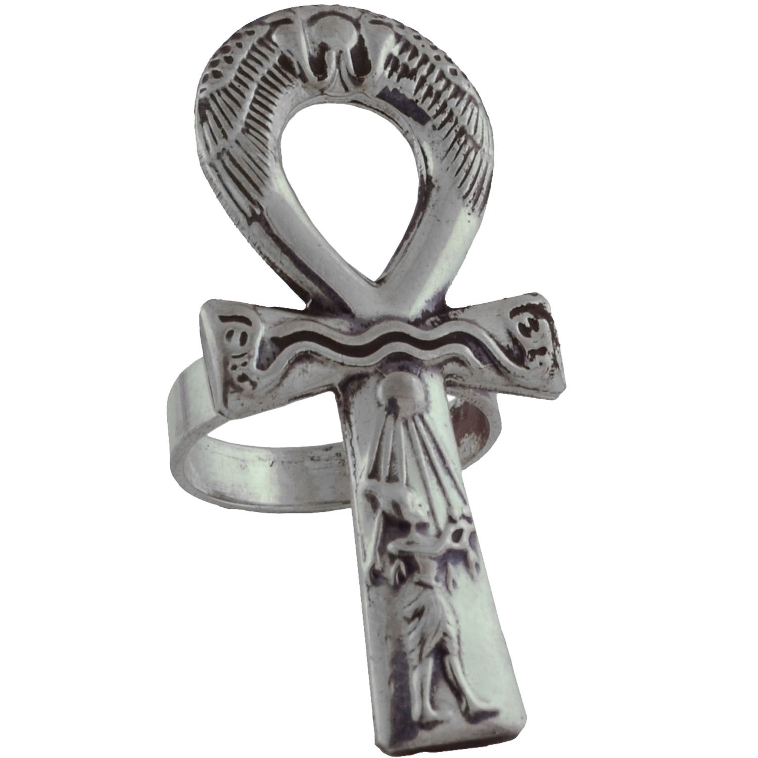 KemetArt Egyptian Jewelry Silver Akhenaten Ankh Ring (7)