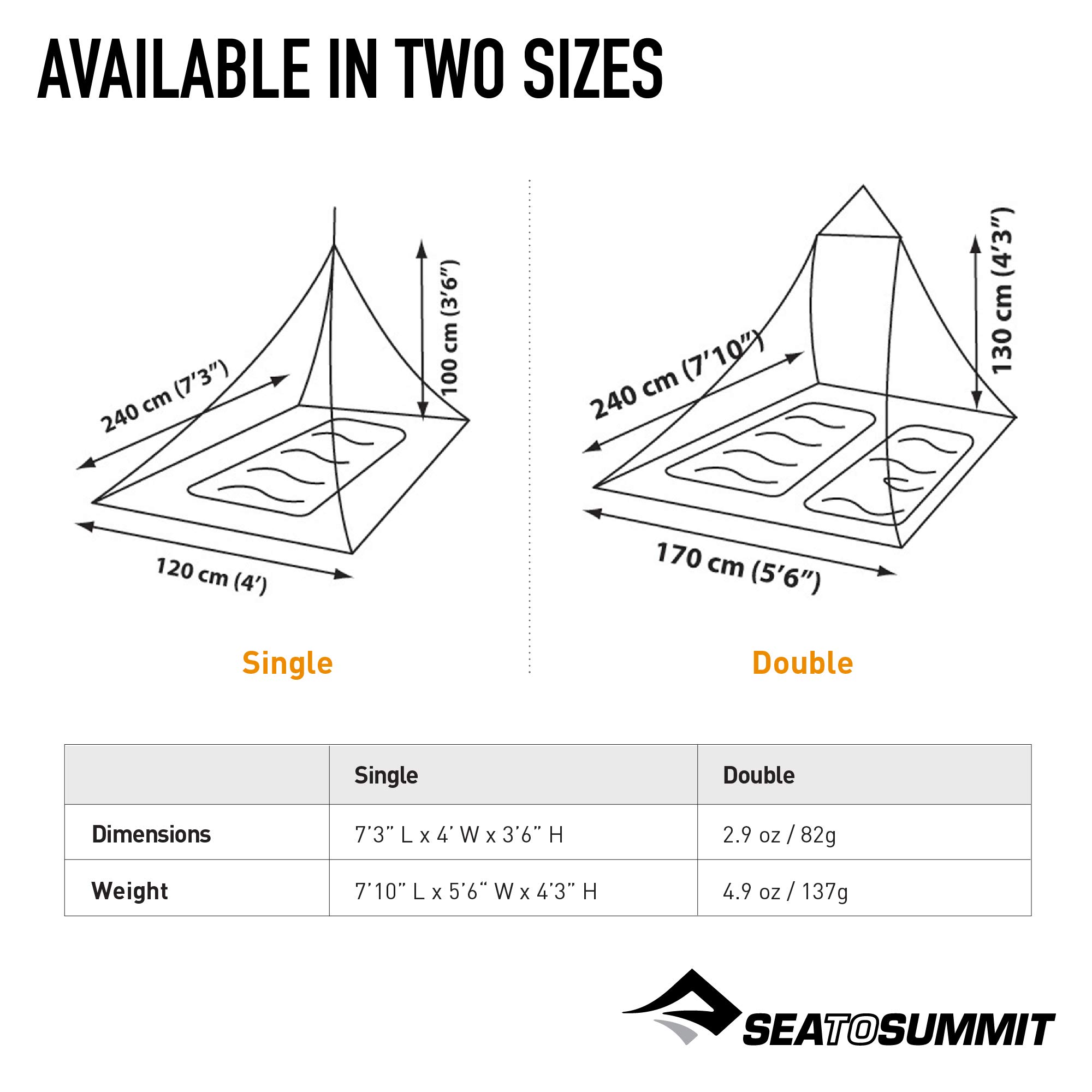 Sea to Summit Nano Pyramid Net Ultralight Shelter, Double