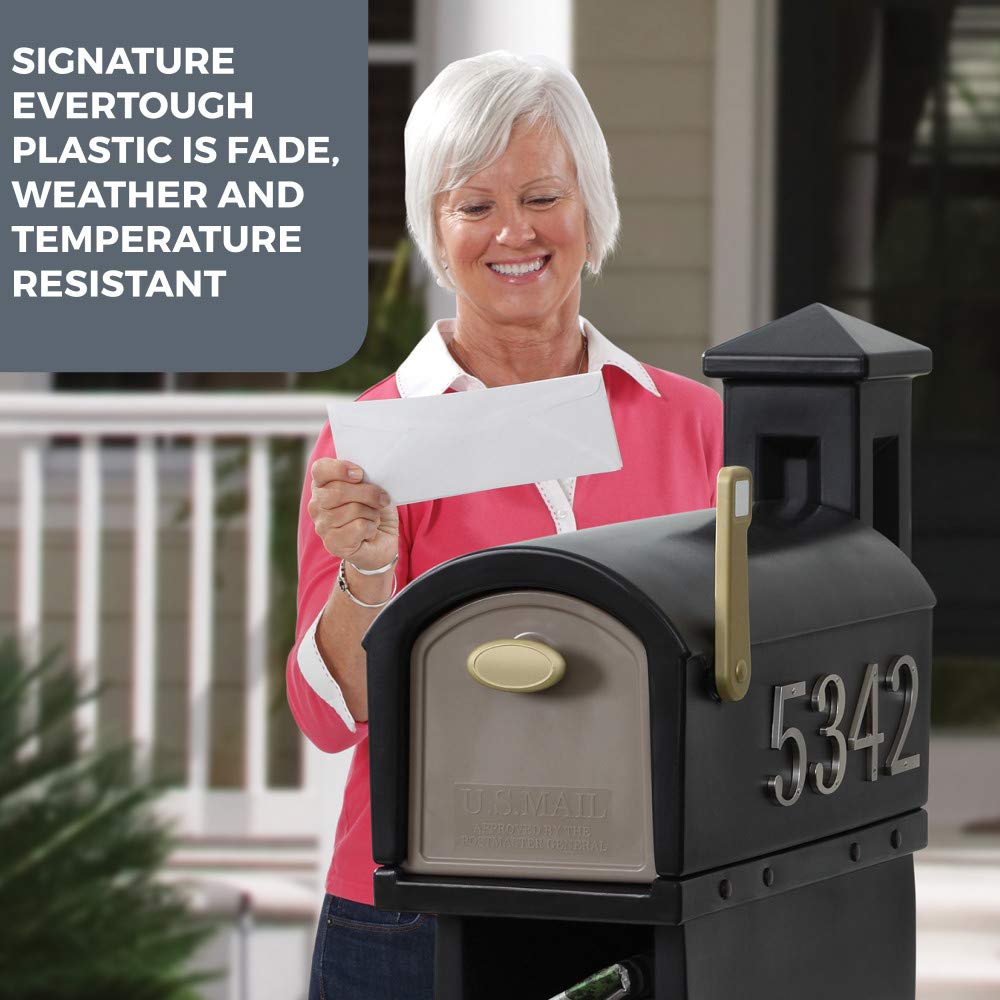 Step2 Mailmaster Hudson Mailbox, Easy to Install, Large Mailboxes for Outside, Heavy-Duty, Weather Resistant, Black