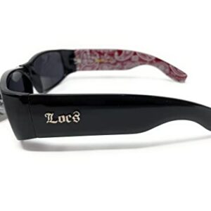 Locs Mens Hardcore Gangster Sunglasses Bandana Print BLACK/RED