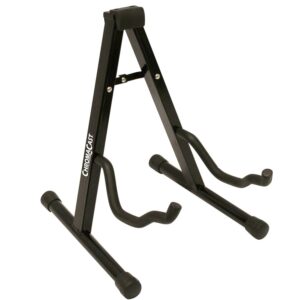 chromacast folding a-frame guitar stand for acoustic and electric guitars with secure lock (cc-minigs),black