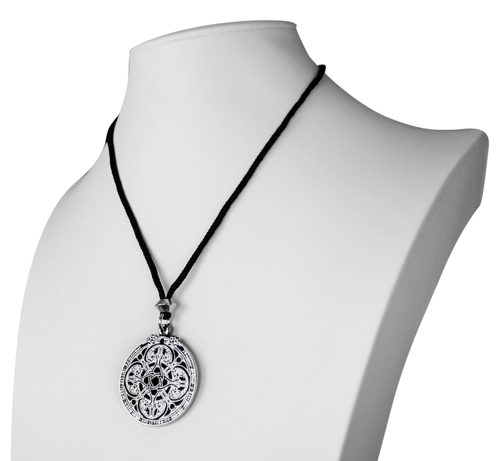 Pewter Celtic Dragon Shield Knot Pendant Necklace