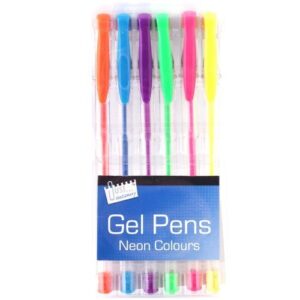 just stationery - 6 neon colours gel pens