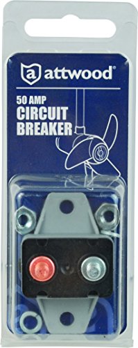 attwood 7623-7 Compact 50-Amp Marine Boat 12V/24V Circuit Breaker, metal