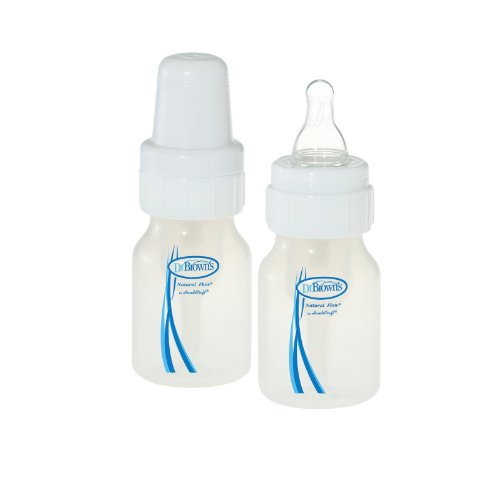 Dr. Brown's Natural Flow Feeding Bottle, Polypropylene 2oz., 2 Pack