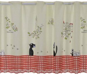 Studio Ghibuli Kiki's Delivery Service Cafe Curtain Walking Jiji Made in Japan