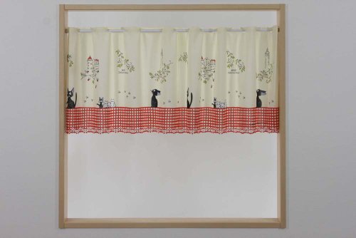 Studio Ghibuli Kiki's Delivery Service Cafe Curtain Walking Jiji Made in Japan