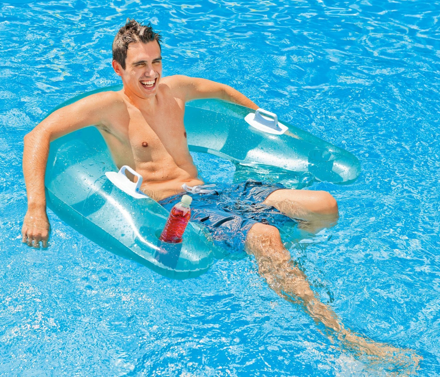 INTEX Sit 'n Float Classic Inflatable Raft Swimming Pool Lounge - (Set of 2)(Colors May Vary)