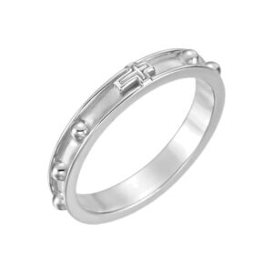 sterling silver rosary ring - size 8