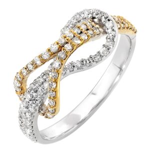 Dazzlingrock Collection 0.45 Carat (ctw) White & Round Diamond Ladies Cocktail Ring 1/2 CT | 14K Two Tone White & Yellow Gold, Size 7.5