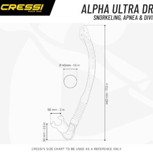 Cressi Alpha Ultra Dry snorkel (black/Silver) (ES258055)