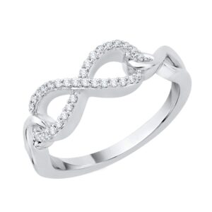 KATARINA Infinity Diamond Ring in Sterling Silver (1/8 cttw, I-J, SI) (Size-6)