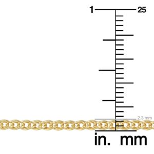 Kooljewelry 10k Yellow Gold Hollow Inner Link Bracelet (2.3 mm, 7 inch)