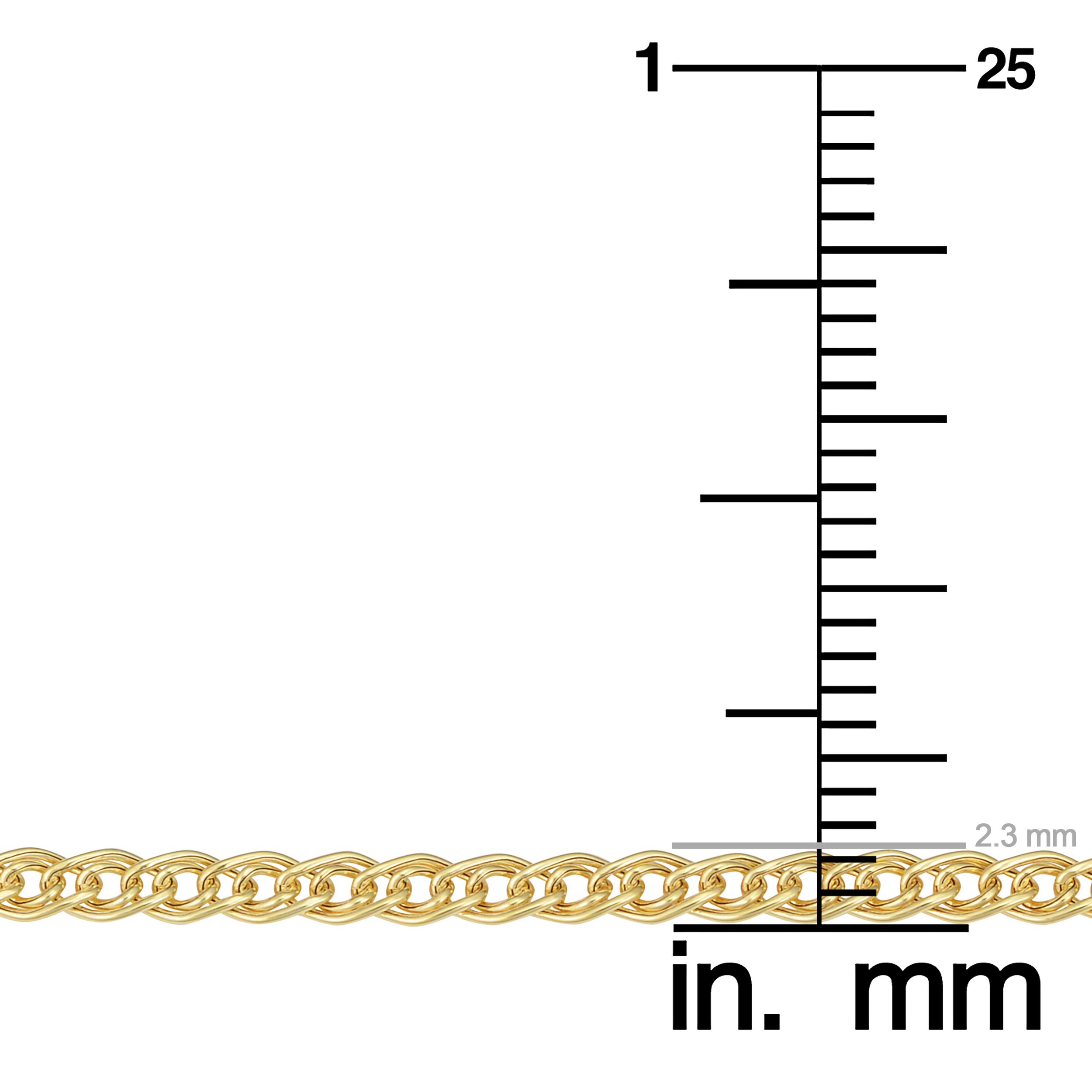 Kooljewelry 10k Yellow Gold Hollow Inner Link Bracelet (2.3 mm, 7 inch)