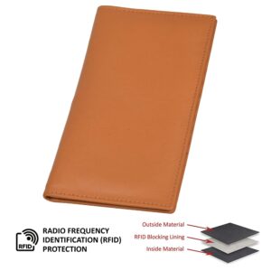 LeatherBoss Genuine Leather Credit Card Holder Tall Wallet With 18 Credit Card Slots for men women, Tan