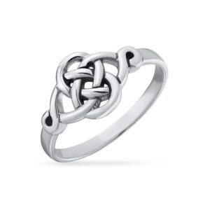 Bling Jewelry Personalize Dainty Best Friends Irish Celtic Love Knots BFF Infinity Promise Ring 2MM Band For Teen Women Oxidized .925 Sterling Silver Customizable