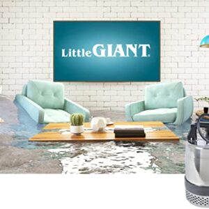 Little Giant FLS-400, 115-Volt, 3600 GPH, 1/2 HP Heavy-Duty Manual Stainless Steel Submersible Utility Pump with 20-Ft. Cord, Steel, 620240