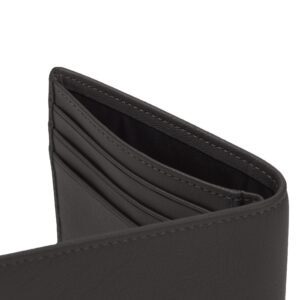 Leatherology Black Onyx Thin Bifold Wallet - Slim silhouette, Ample storage, Hidden interior pocket