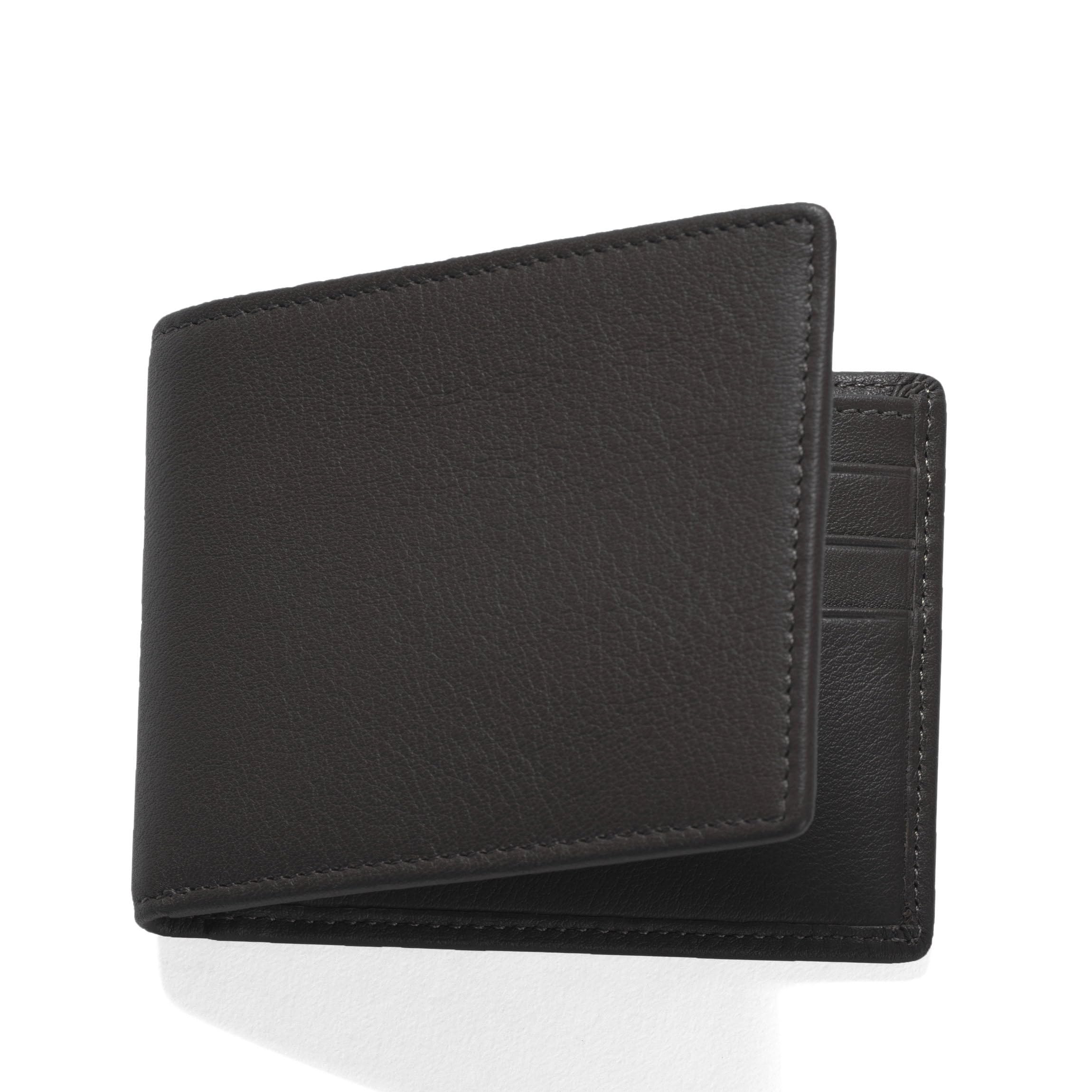 Leatherology Black Onyx Thin Bifold Wallet - Slim silhouette, Ample storage, Hidden interior pocket