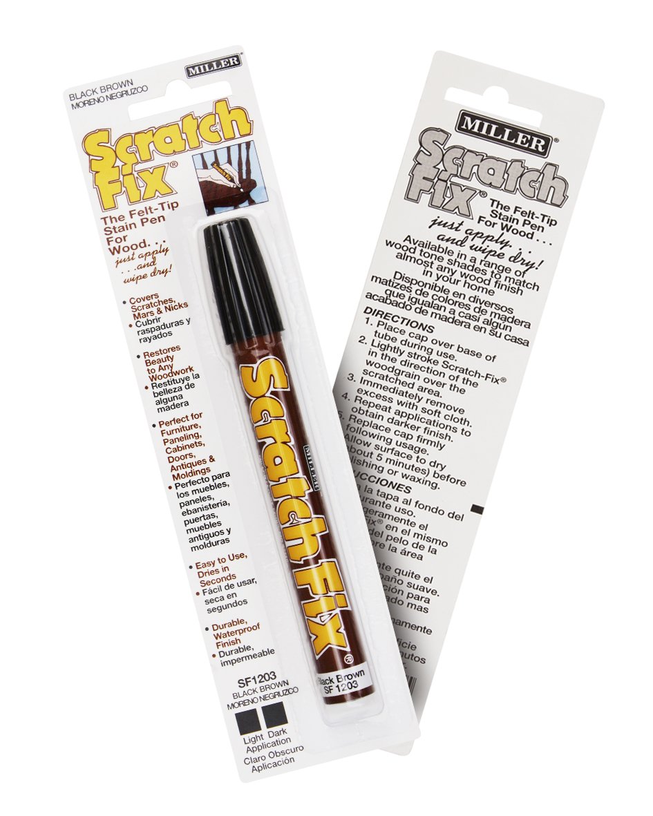 Miller SF1203 Wood Stain Scratch Fix Pen / Wood Repair Marker - Black Brown Wood