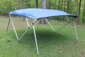 vortex direct royal blue fabric square tube frame 4 bow bimini top, 12' long 91"-96" wide, 54" tall