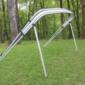 Vortex Direct Royal Blue Fabric Square Tube Frame 4 Bow Bimini Top, 12' Long 91"-96" Wide, 54" Tall