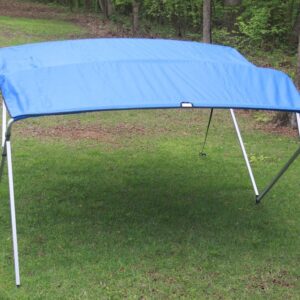 Vortex Direct Royal Blue Fabric Square Tube Frame 4 Bow Bimini Top, 12' Long 91"-96" Wide, 54" Tall