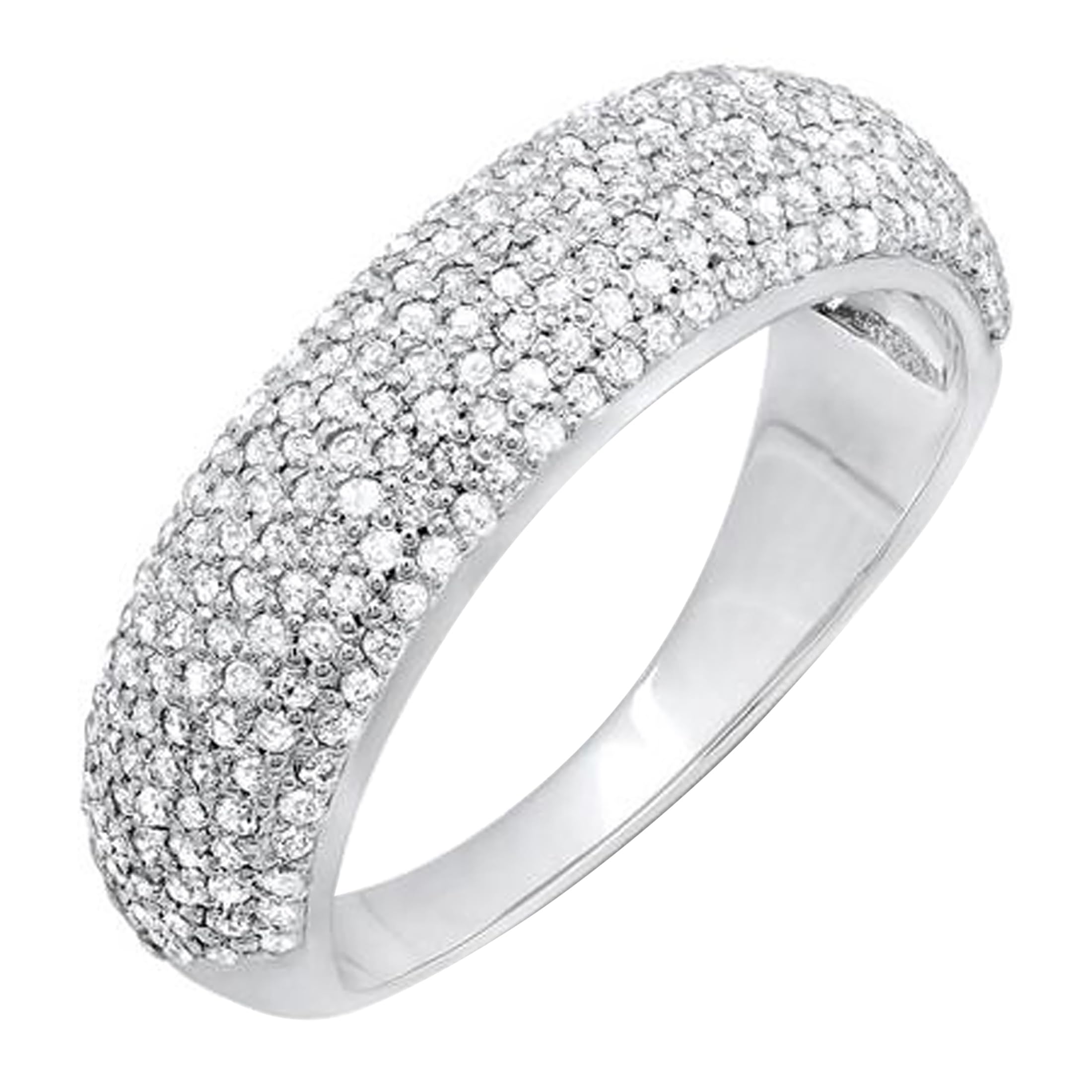 Dazzlingrock Collection 0.90 Carat (Cttw) Round White Diamond Women Anniversary Band, 10K White Gold, Size 5.5