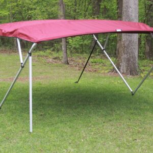 Vortex Direct Burgundy Square Tube Fram 4 Bow Bimini Top, 8' Long, 91"-96" Wide, 54" Tall