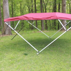 Vortex Direct Burgundy Square Tube Fram 4 Bow Bimini Top, 8' Long, 91"-96" Wide, 54" Tall