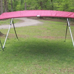 Vortex Direct Burgundy Square Tube Fram 4 Bow Bimini Top, 8' Long, 91"-96" Wide, 54" Tall