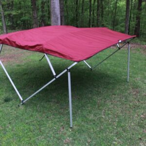 Vortex Direct Burgundy Square Tube Fram 4 Bow Bimini Top, 8' Long, 91"-96" Wide, 54" Tall